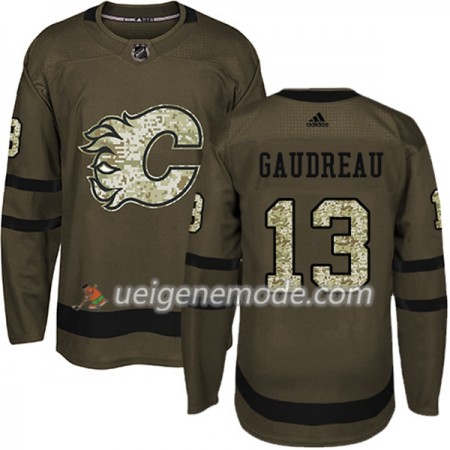 Herren Eishockey Calgary Flames Trikot Johnny Gaudreau 13 Adidas 2017-2018 Camo Grün Authentic